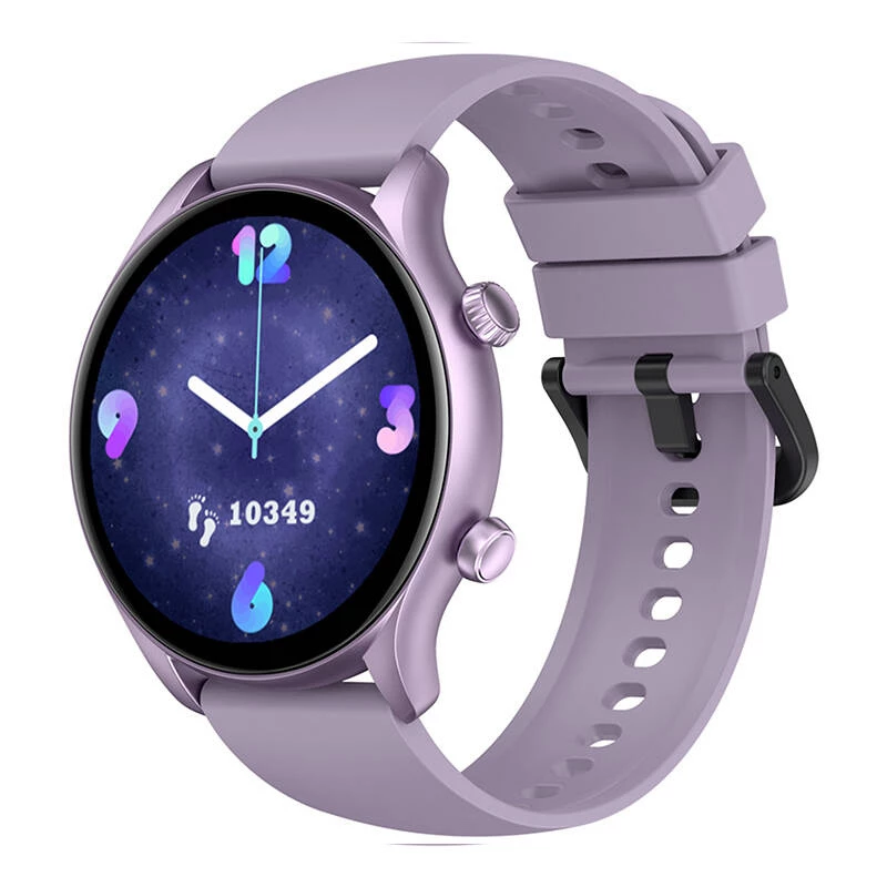 Išmanusis laikrodis Zeblaze Btalk 3 Plus — 1.39 colio (3.53 cm) IPS 360×360 px, jutiklinis ekranas, silikoninis dirželis, violetinė