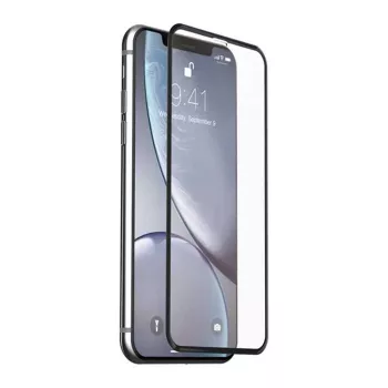 Grūdinto stiklo ekrano apsauga Devia Van Entire View, skirta iPhone XR — anti-glare, juoda