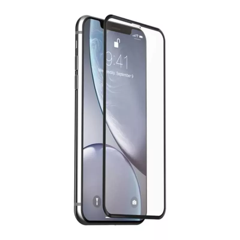 Grūdinto stiklo ekrano apsauga Devia Van Entire View, skirta iPhone XR — anti-glare, juoda
