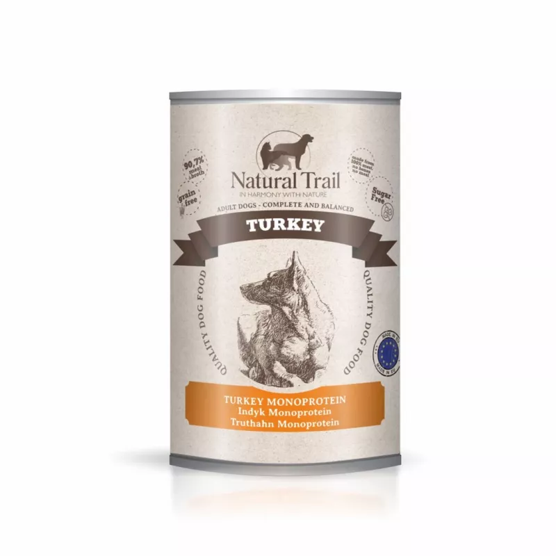 NATURAL TRAIL Turkija - šlapias šunų ėdalas - 400g