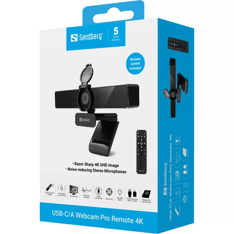 Sandberg USB-C/A Pro Remote 4K 8 MP 3840x2160 internetinė kamera