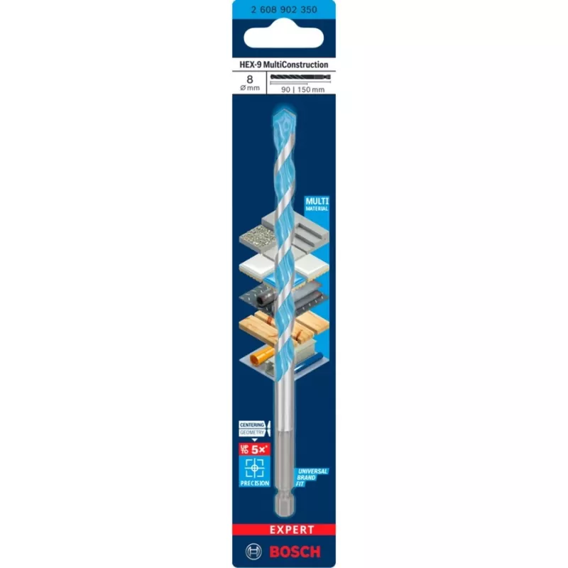 Grąžtas Bosch Expert HEX-9 Multi Construction 8 mm