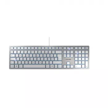 CHERRY KC 6000 plonas klaviatūra universali USB QWERTY Nordic sidabrinė, balta