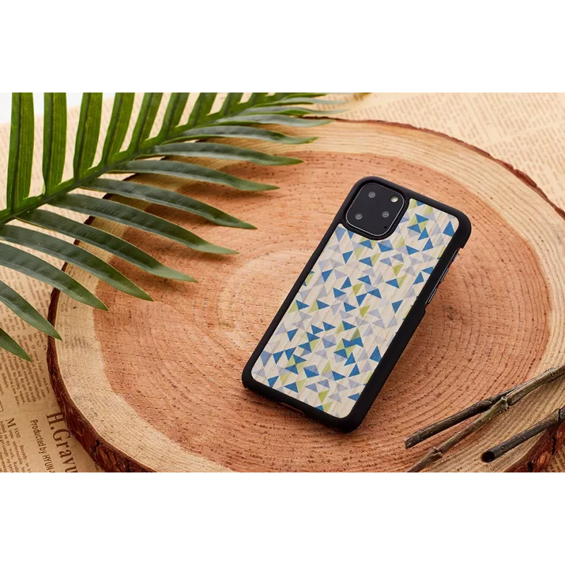 man and wood išmaniojo telefono dėklas, skirtas iPhone 11 Pro Max — mėlynas trikampis juodas apsauginis gaubtas