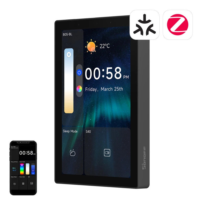 SONOFF NSPanel Pro 120 išmanusis valdymo skydelis Matter WiFi/Bluetooth/ZigBee (juodas)