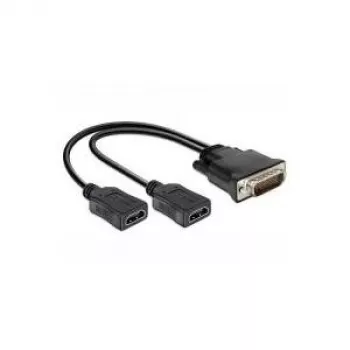 Vaizdo kabelio adapteris DeLOCK 65280 0.25 m DMS 2 x HDMI Juoda