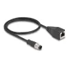 DeLOCK M12 adapterio kabelis D-koduotas 4 kontaktų kištukas į RJ45 lizdą 50 cm