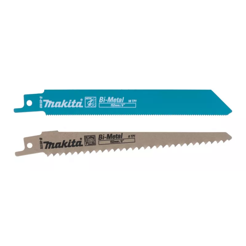 Slydimo pjūklas Makita DJR187Z, 18 V Li-Ion, eiga 32 mm, eigos dažnis 2300–3000 smūgių/min., pjovimo gylis medyje 255 mm, metale 130 mm