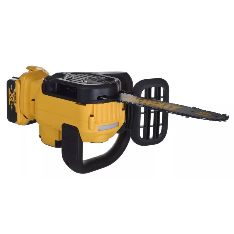 Grandininis pjūklas DeWalt DCM565P1 — belaidis, 30 cm juosta, 5 Ah baterija, 0,12 L alyvos bakelis