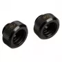 Adapter G1/4 colio išorinis sriegis į 14 mm kietą vamzdelį, BitsPower Touchaqua TA-FH14-GB, 2 vnt., juodi