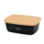 „Breadbox Maestro MR-1776-Juoda“ stalviršio duonos dėžė, plastikinis korpusas su mediniu dangčiu, 345×235×130 mm