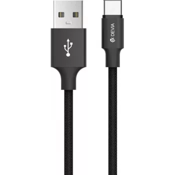 USB Micro laidas Devia Pheez serija 5V 2.4A 1m raudonas