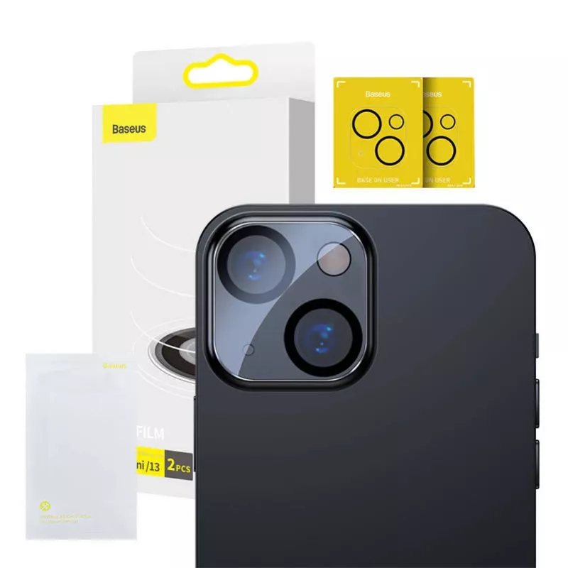 Baseus kameros objektyvo apsauginė plėvelė, skirta iPhone 13/13 Mini (2 vnt.)