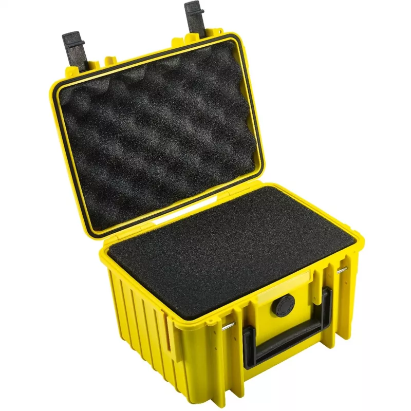 B&W Cases type 2000 geltonas polipropileno dėklas, atsparus dulkėms, smūgiams ir purslams