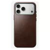 Mobiliojo telefono dėklas Nomad Traditional Leather Case, skirtas iPhone 17 Pro Max, oda / aliuminis / mikropluoštas, tinka 6,9 col. (Ruda)