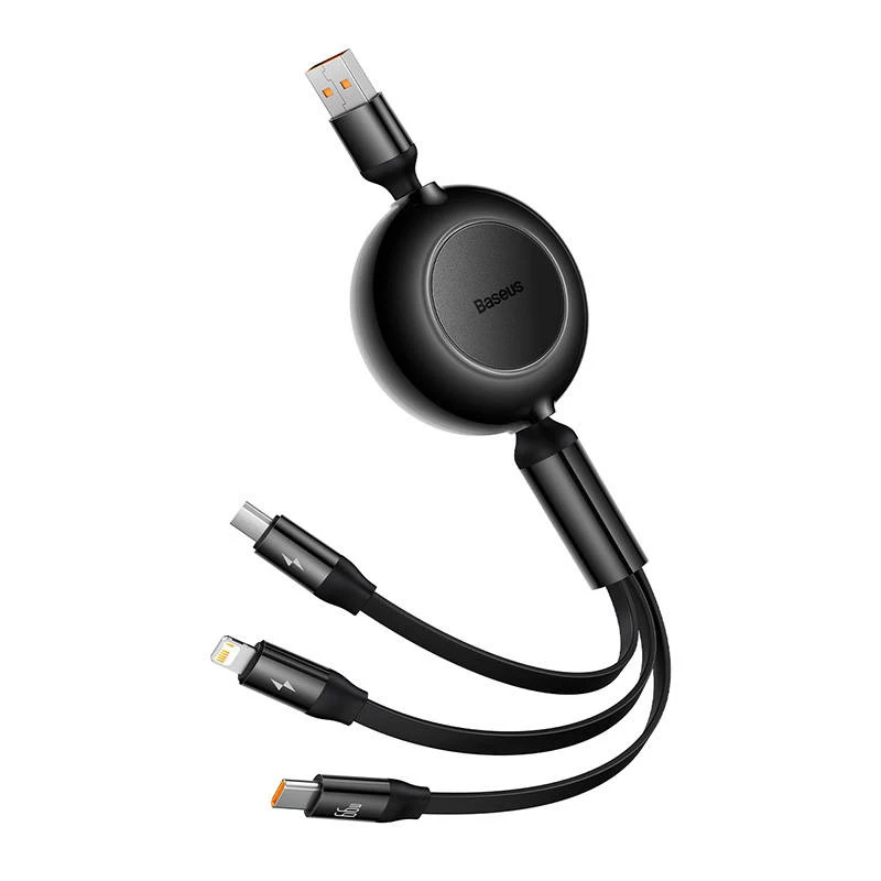 USB 3 viename laidas Baseus Bright Mirror — micro USB, USB-C, Lightning, 66W, 1,1 m