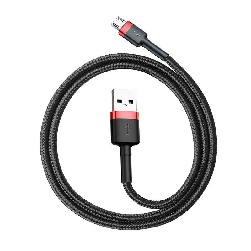 kabelis Micro USB Baseus Cafule 1.5A 2m (raudona ir juoda)