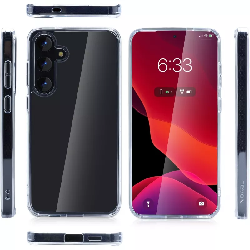 nevox StyleShell SHOCKFlex dėklas Samsung Galaxy S25+ 6,7 colio permatomas