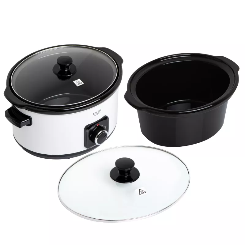 Adler AD 6413r Lėto virimo puodas, 5,8 l, baltas Adler