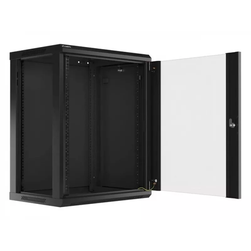 Lanberg sieninė montavimo spinta 19'' 15U 600x450mm juoda (stiklinės durys)