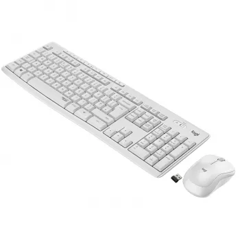 Logitech MK295 Silent - klaviatūros ir pelės rinkinys - belaidis - 2,4 GHz - itališka - balkšva