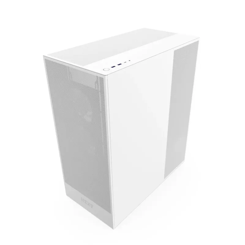 PC korpusas NZXT H7 Flow RGB Midi Tower baltas — grūdintas stiklas, EATX, priekyje 3×120 mm, USB-C