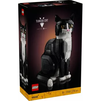 LEGO set Ideas 21349 Tuxedo Cat statybų rinkinys — kolekcinis plytų modelis, vitrininis kūrinys