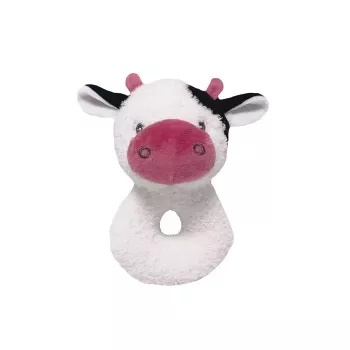 Minkštas spalvingas karvės barškutis TULILO 9497, 18 cm, kūdikių vystymosi žaislas