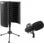 Didelės diafragmos kondensatorinio mikrofono rinkinys „Omnitronic CM-78MK2“ su staliniu mikrofono absorberio sistema AS-04