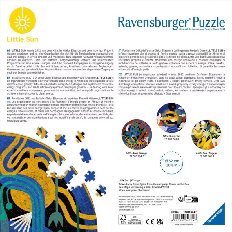 Spalvota dėlionė Ravensburger Little Sun - Change, 500 dalių, modelis 12000764