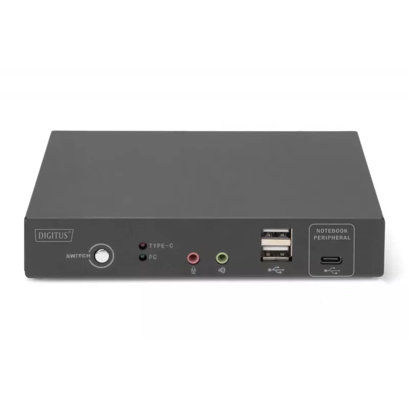 DIGITUS DS-12901 - KVM-/Garso/USB-jungiklis - 4K 30 Hz, USB-C/USB/HDMI įvestis, HDMI išvestis, Tinklas