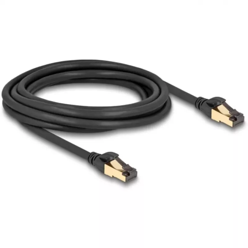 DeLOCK RJ45 tinklo kabelis Cat.6A vyriška–vyriška S/FTP juodas 3 m