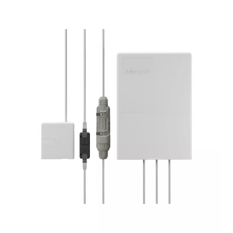 PoE maitinimo injektorius MikroTik GPEN21 su SFP palaikymu, Gigabit Ethernet (10/100/1000 Mbps), 2 RJ-45 prievadai, baltas, 12–57 V įvestis