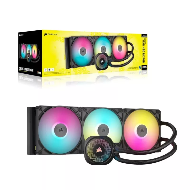 AIO skysčio procesoriaus aušintuvas CORSAIR WAK iCUE LINK TITAN 420 RX 420 mm RGB