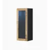 Vitrina cama meble VIGO 90 stiklinė, montuojama prie sienos, 90×35×32 cm, juoda/wotan ąžuolas