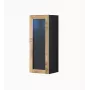 Vitrina cama meble VIGO 90 stiklinė, montuojama prie sienos, 90×35×32 cm, juoda/wotan ąžuolas