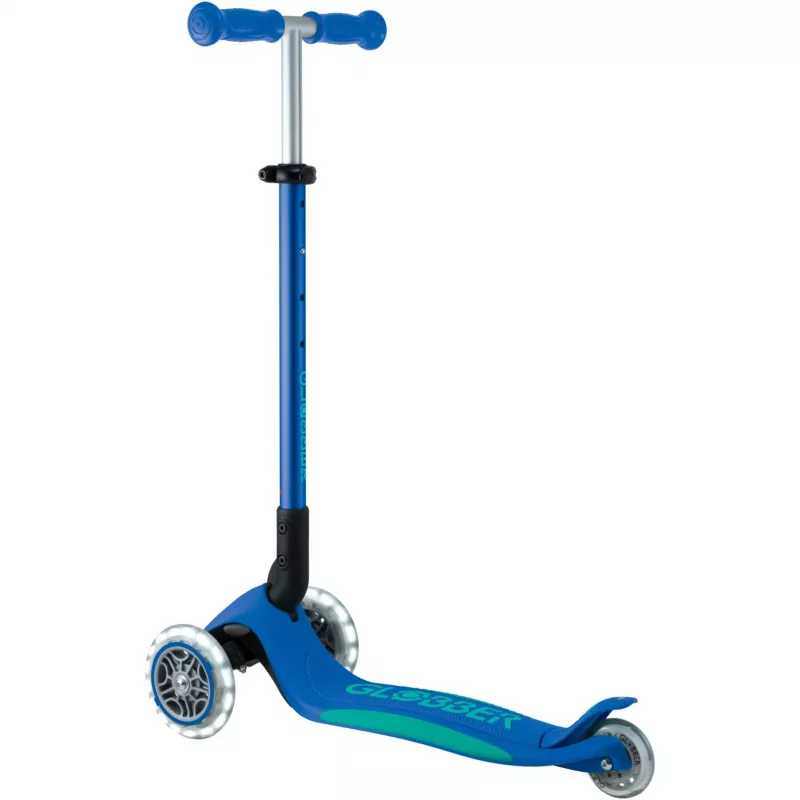 Primo Foldable Plus Lights, Scooter tamsiai mėlyna/turkio