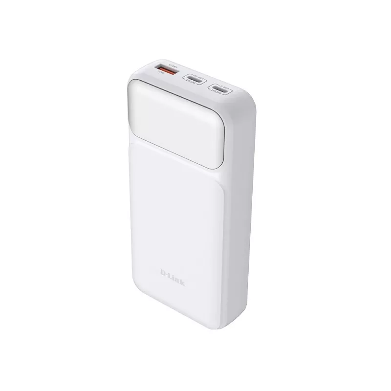Išorinė baterija D-Link DPP-201 — 20000 mAh, 1× USB-A, 2× USB-C, balta