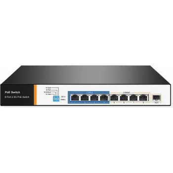 Tinklo komutatorius VALUE 21.99.1189 2.5G Ethernet 8 prievadų PoE 1U juodas