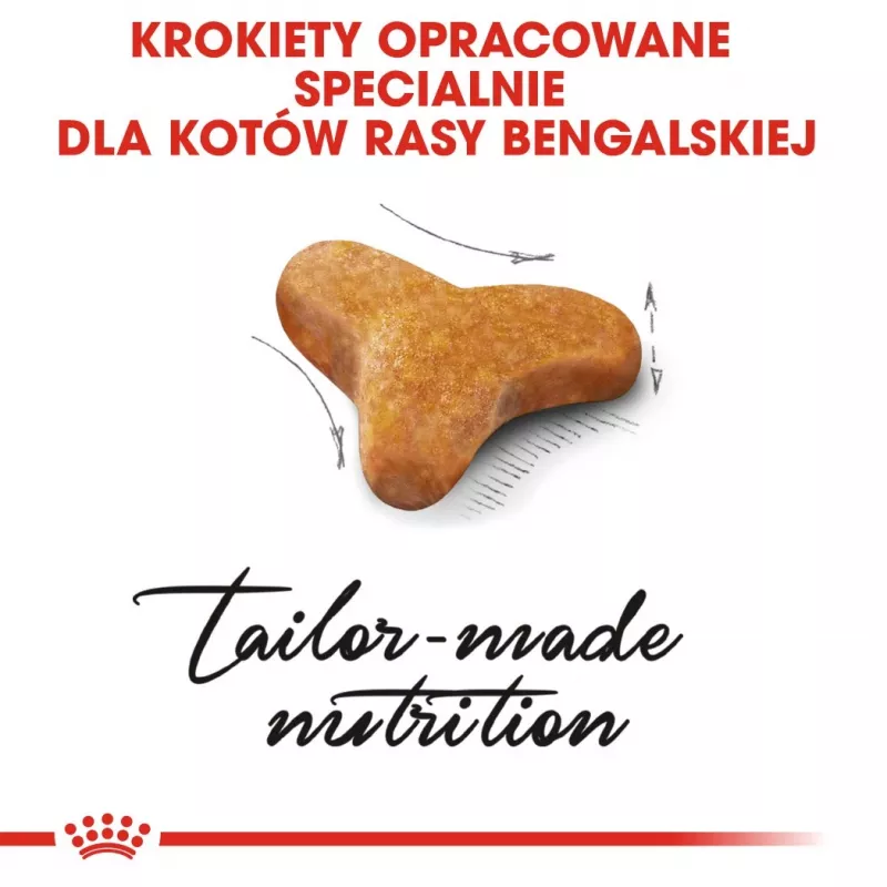 Sausas kačių ėdalas Royal Canin Bengal Adult 2 kg — paukštiena, 40 % baltymų, 18 % riebalų, virškinimo ir odos priežiūra