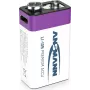 Ansmann ANS 1315-0005 - Ličio jonų akumuliatorius 9V blokas 340 mAh 9 V 1 vnt. - Įkraunama baterija