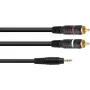 Garso adapterio kabelis Omnitronic 3,5 mm lizdas į 2×RCA, 3 m (modelis 30225149)