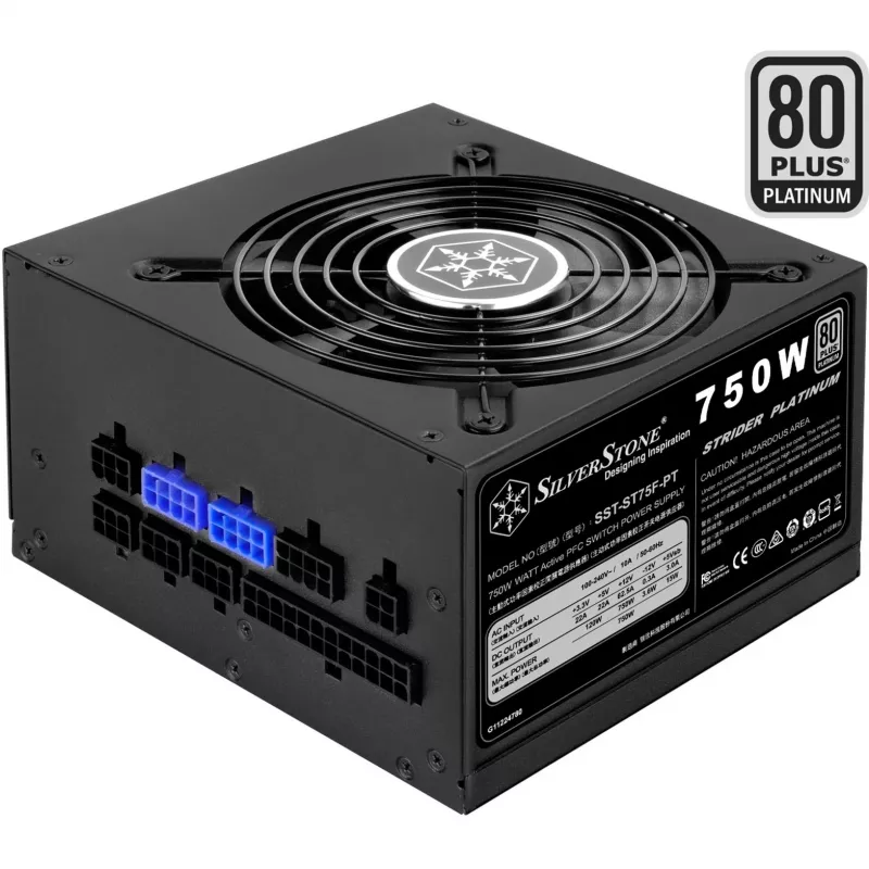 SidabrinėStone SST-ST75F-PT v1.1 Strider maitinimo blokas 80 PLUS Platinum, modulinis - 750 W