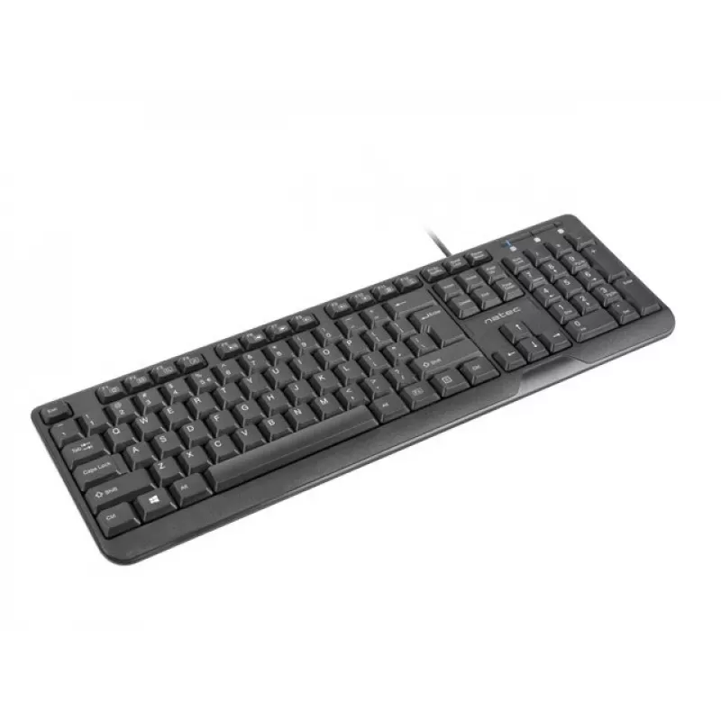 NATEC KLAVIATŪRA TROUT plonas USB, US IŠDĖSTYMAS, JUODA