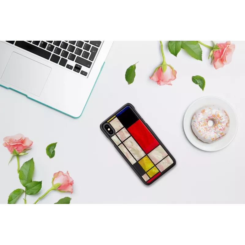 iKins išmaniojo telefono dėklas, skirtas iPhone XS Max, Mondrian Juoda – apsauginis dėklas, kietas apvalkalas