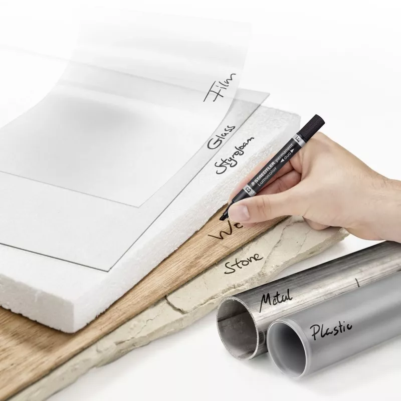 Nuolatinis žymeklis Staedtler Lumocolor permanent duo 348 B juodas 1 vnt.