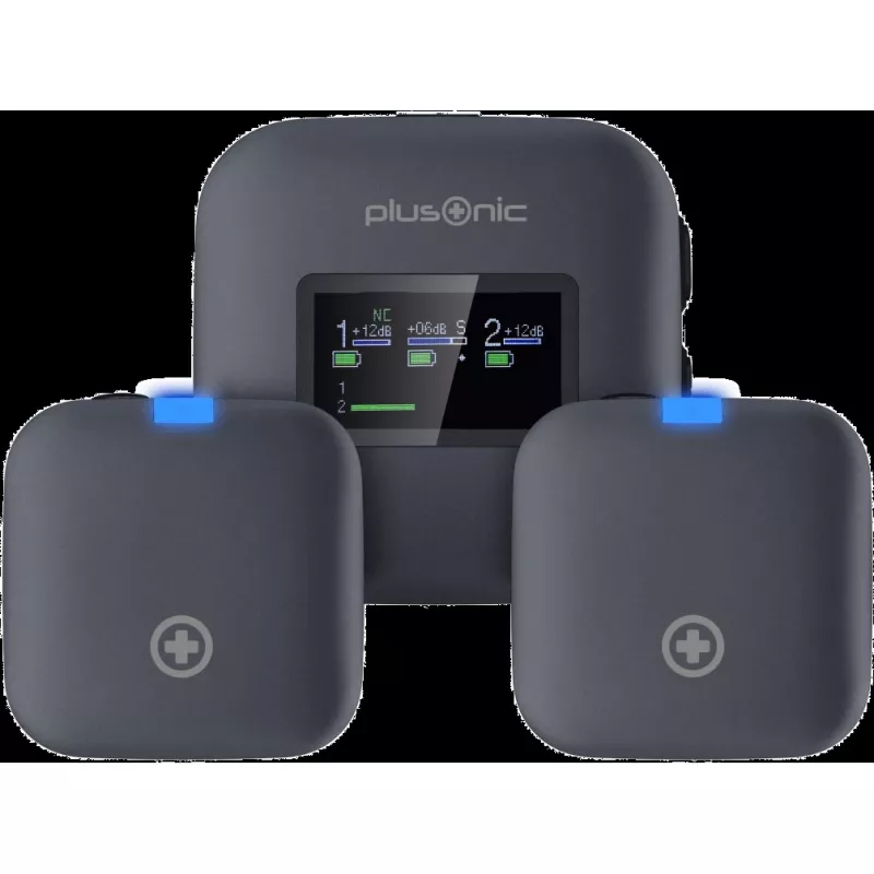 Belaidis mikrofonų rinkinys Plusonic PS-TDS8 su USB‑C, Lightning ir 3,5 mm jungtimis