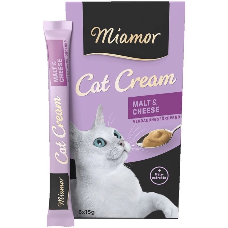 MIAMOR Cat Cream Malt & Cheese - kačių skanėstai - 6x15g