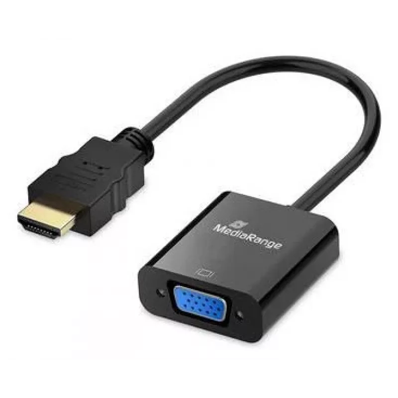 MEDIARANGE HDMI į VGA HD15 vaizdo keitiklis 20 cm juodas - Keitiklis - HDMI (MRCS231)
