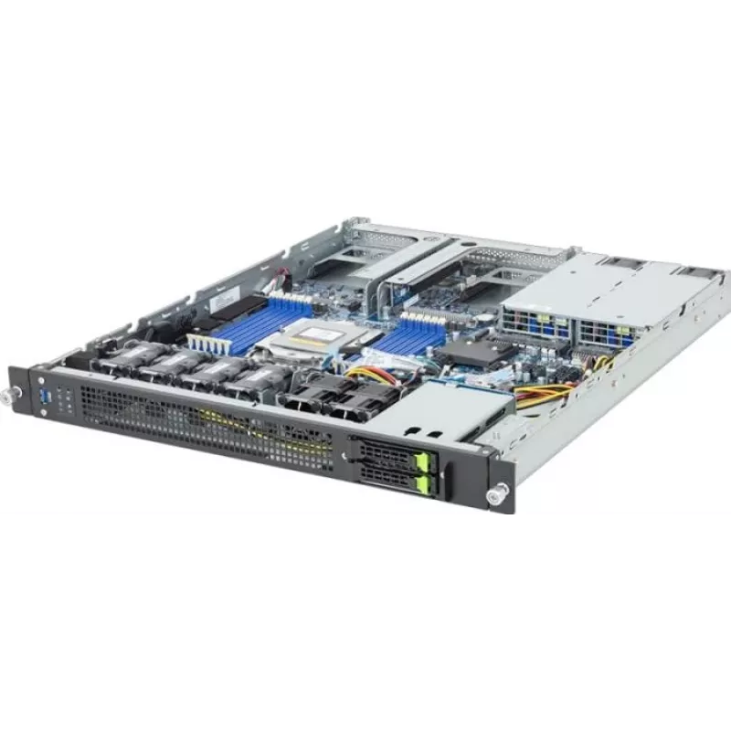 “Barebone” tipo kraštinės kompiuterijos serveris GIGABYTE E163-Z34-AAH1 (Rev. 3.x) 1U, vienam lizdui SP5